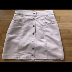 Button up suede skirt